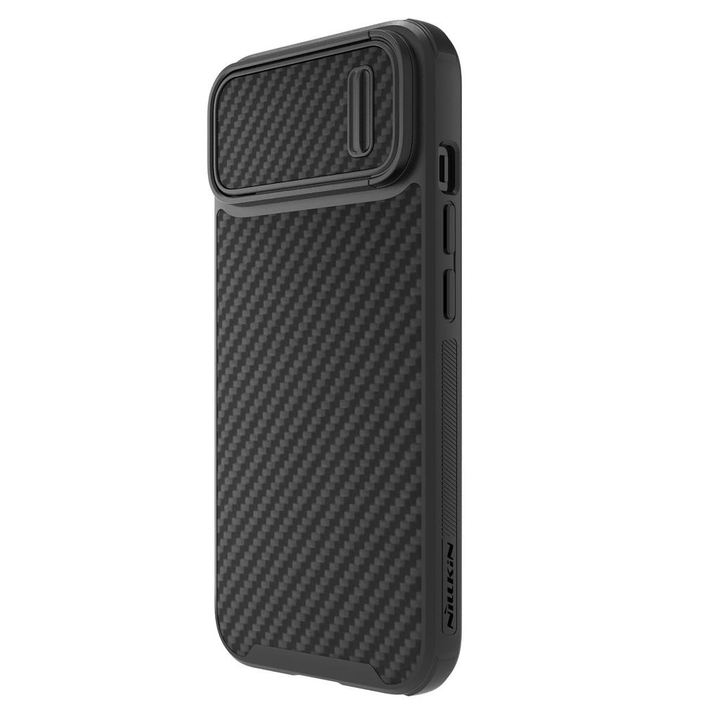 Nillkin iPhone 14 Plus Black Case with Camera Protector - Synthetic Fiber S Series
