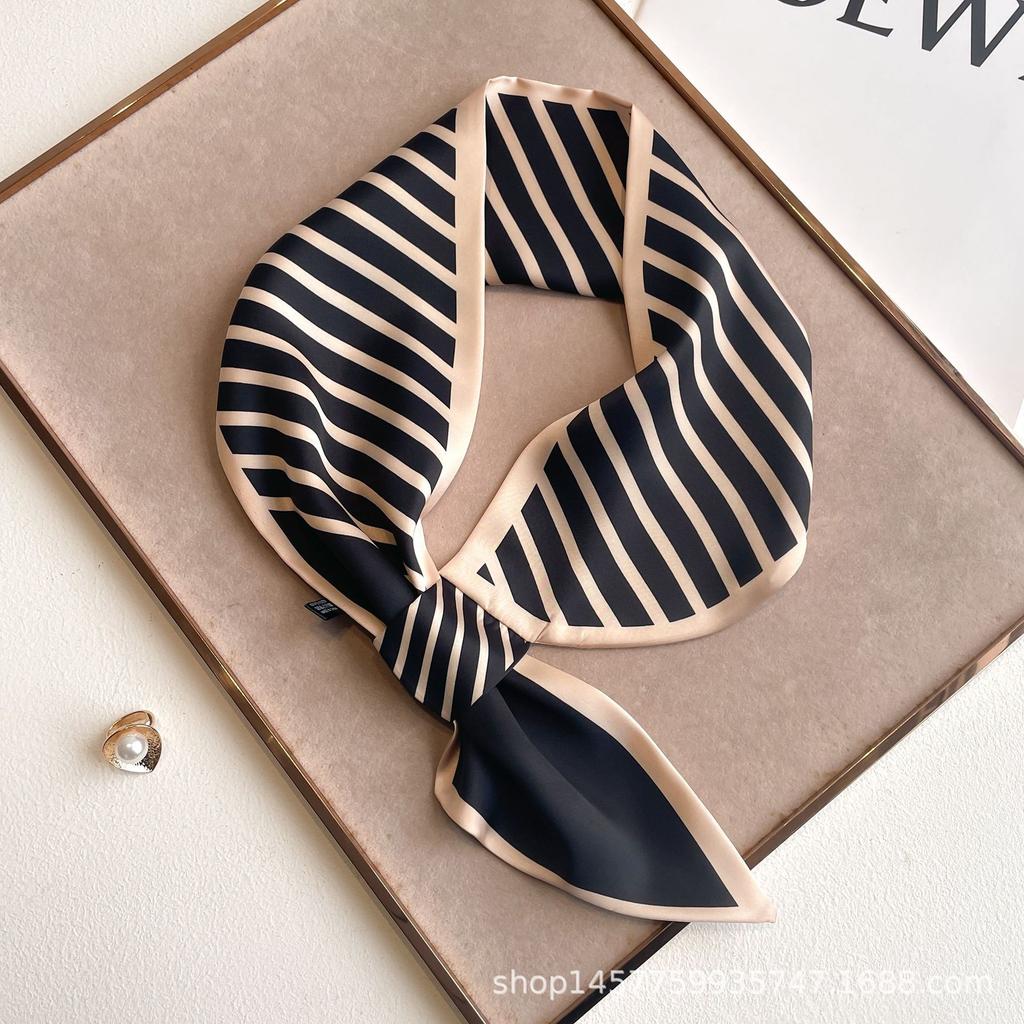 Silk Scarf Small Long Square Scarf Women'S High-End Neck Protection Scarf Professional Matching Shirt Scarf