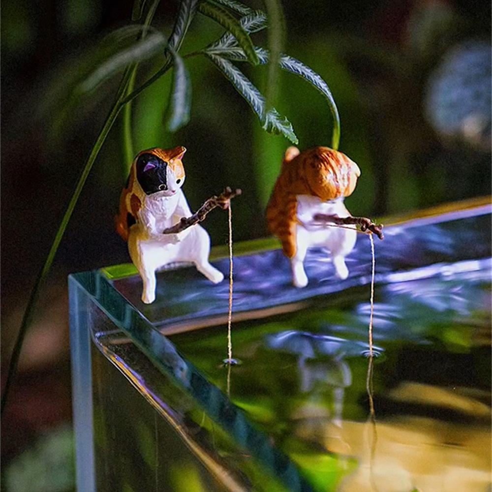 8 типов DIY Рыбалка Кошка украшения для аквариума ландшафтный дизайн креативные украшения дома аксессуары товары для домашних животных