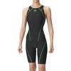 Купальник гоночный цельный гетры черный x черный M [Arena] (Открытая спина/полушаг) Женский (БКБК)