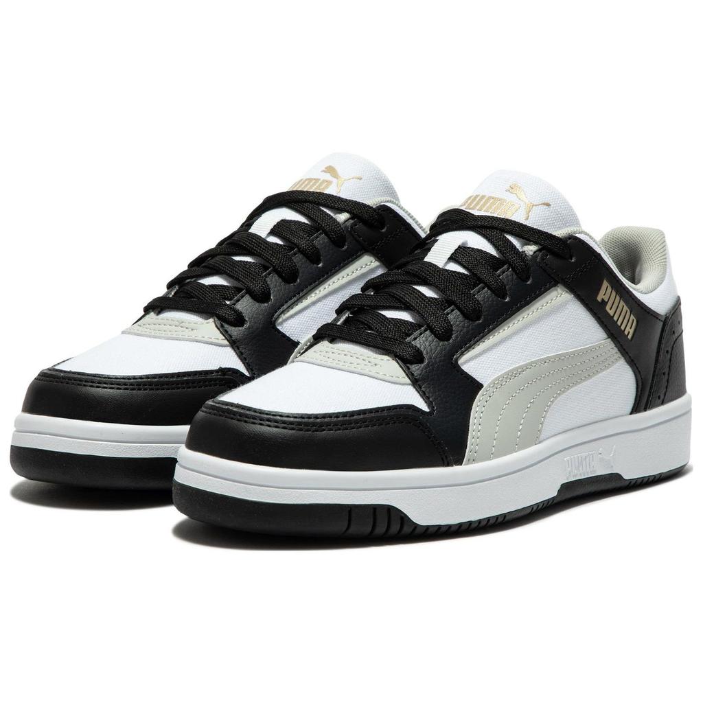 Puma Rebound Joy Fabric Synthetic Leather Comfortable Durable Low-Top Sneakers Unisex Sneakers Black White Gray 391077-02