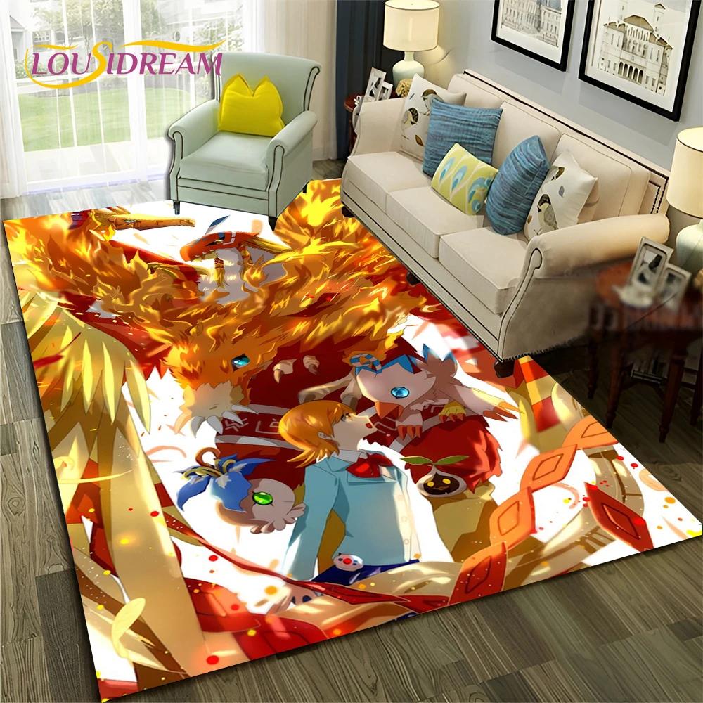 3D ковер с рисунком Digimon Adventure Monster для дома, гостиной, спальни, дивана, коврика, декор, детский коврик, нескользящий напольный коврик