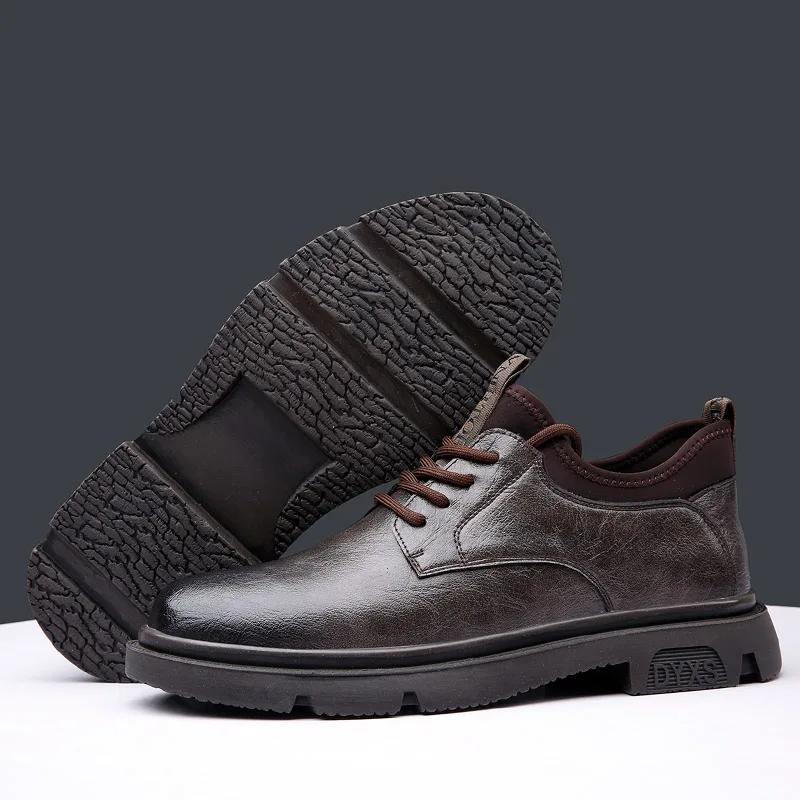Модная весенняя повседневная обувь Мужская деловая офисная обувь из натуральной кожи Обувь для походов на открытом воздухе Оксфорды для мужчин большой размер 38-48