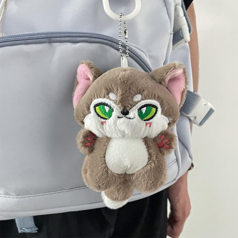 Adorable Plush Wolf Keychain Cute Cartoon Stuffed Wolf Toy For Students And Gifts