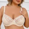 Новое европейское и американское ультратонкое кружевное нижнее белье на стальном кольце с двойным рядом пуговиц, регулируемый бюстгальтер большого размера