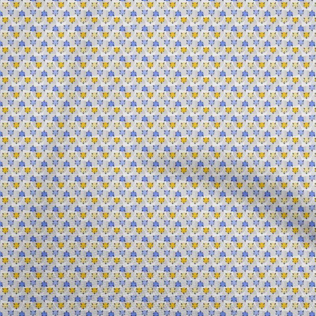 oneOone Ткань Cotton Flex Light Blue для детских поделок с животными, декоративная ткань с принтом по ярдам, 40 дюймов