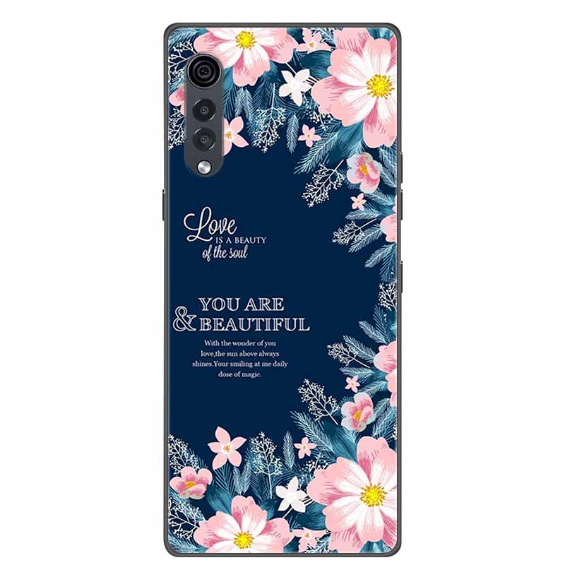 Для телефона LG Velvet Роскошный Чехол Черный Мягкий Силикон ТПУ Задняя Крышка для LGVelvet 5G Funda LMG910EMW Защитный Колпачок Capa Мультяшный Coque