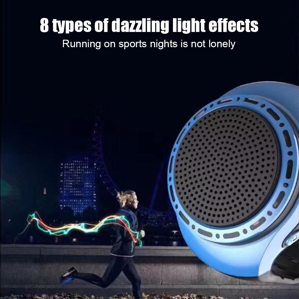 Портативная наручная часы-динамик Крутая подсветка Совместимость с Bluetooth Спортивная музыка FM-радио USB-перезаряжаемый Беспроводной динамик