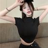 Укороченная летняя футболка облегающего кроя для женщин - Сладкий и пикантный дизайн с высокой талией