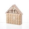 Деревянный рождественский адвент-календарь с 24 пустыми ящиками для хранения в форме дома, рождественский календарь обратного отсчета, домашний декор