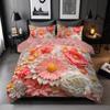 Three-Piece Plant Flower Quilt Set 3D Digital Printing Bedding Kit
