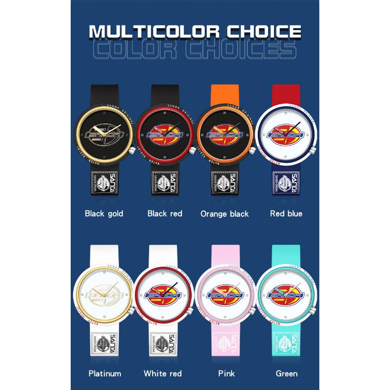SANDA Новые кварцевые часы с силиконовой лентой, водонепроницаемые студенческие, водонепроницаемые классные часы для мужчин и женщин на открытом воздухе