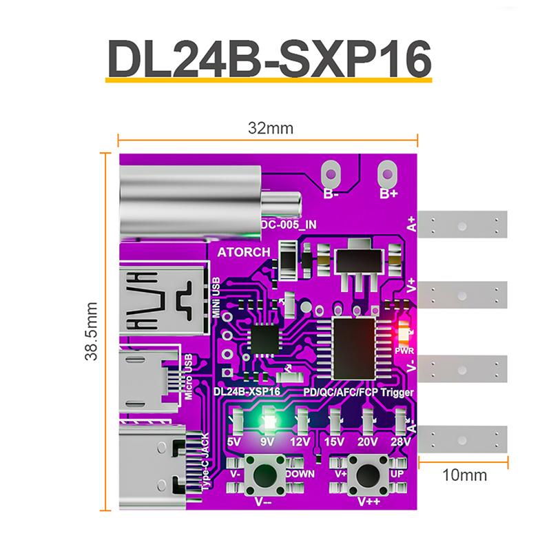 Type-C Pd3.1 Fast Charging Protocol 4-Wire Test Board Voltage Meter Deceiver 140W Charger Aging Tool For Dl24 Load Tester