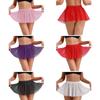 Women A-line Skirt See Through Sheer Mesh Ruffled Skirt Elastic Waistband Mini Skirt Beach Cover-ups