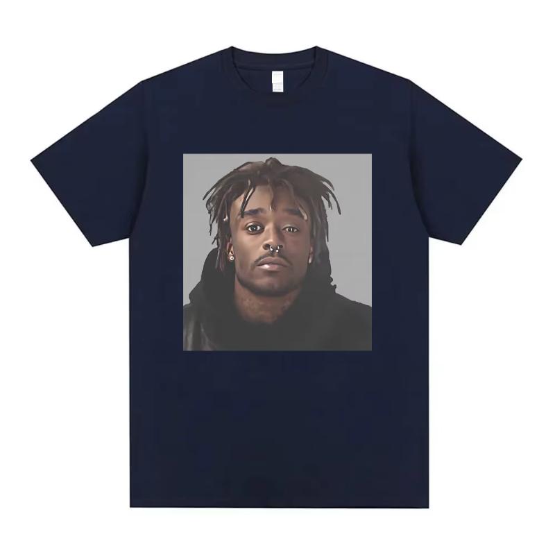Футболки с фотороботом рэпера Lil Uzi Vert Мужские Женские Хип-Хоп Мода Повседневная Футболка Короткий Рукав Лето Мужская Винтажная Свободная Футболка...