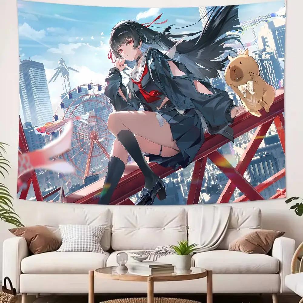 Chisa Wuthering Wave Kawaii Anime Girl Printed Tapestry Wall Hanging Sexy Style Fantasy Background Home Decoration