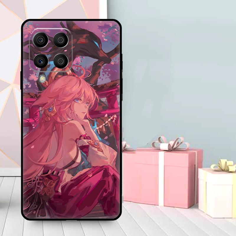 Чехол Yae Miko Genshin Impact для Samsung Galaxy M06 M11 M31 M14 M34 M54 M12 M32 M52 M15 M13 M16 M36 M56 M53 M35 M55