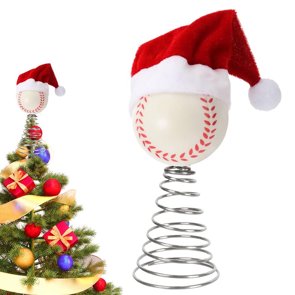 Christmas Tree Topper Decor Basketball Baseball Golf Festive Decoration Tree Top Decoration Ornament For Fans Study Church