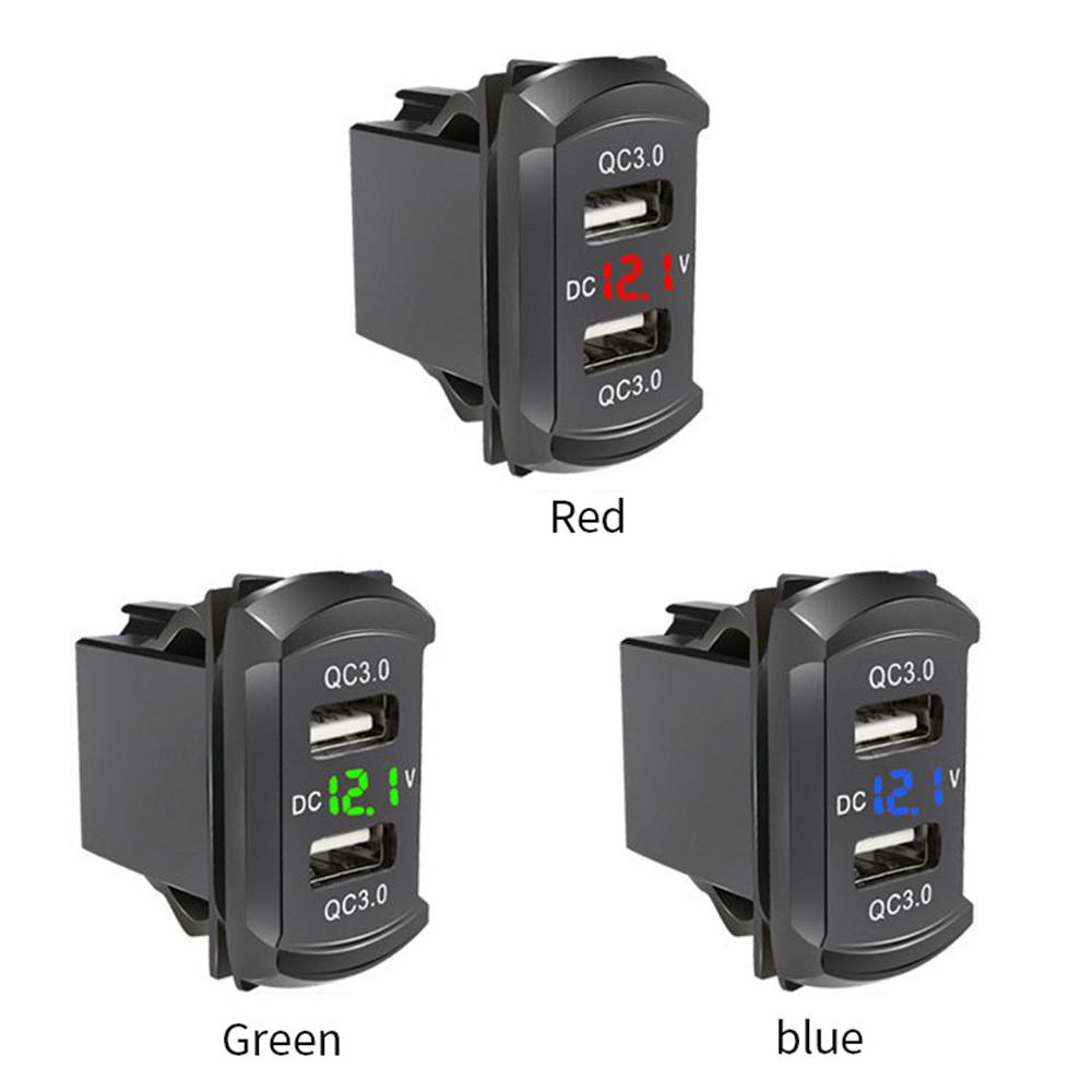 12/24 В двойной USB QC3.0 автомобильное зарядное устройство 4.2A дисплей напряжения с проводкой водонепроницаемые порты автомобильное зарядное устройство для телефона адаптер для iPhone Xiaomi