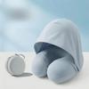 Foldable Design U-Shaped Neck Pillow Slow Rebound Hooded Neckrest Pad  Long Flights