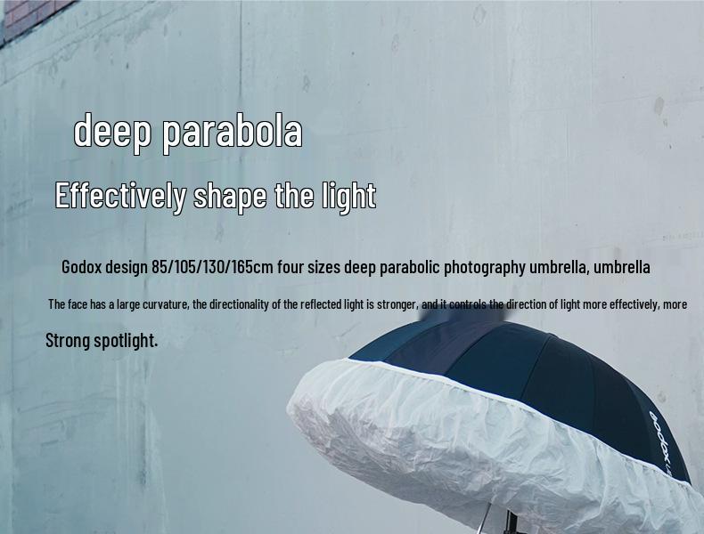 Godox UB Parabolic Reflector Umbrella: Large, Portable, Multifunctional Light for Studio and Outdoor Photography.