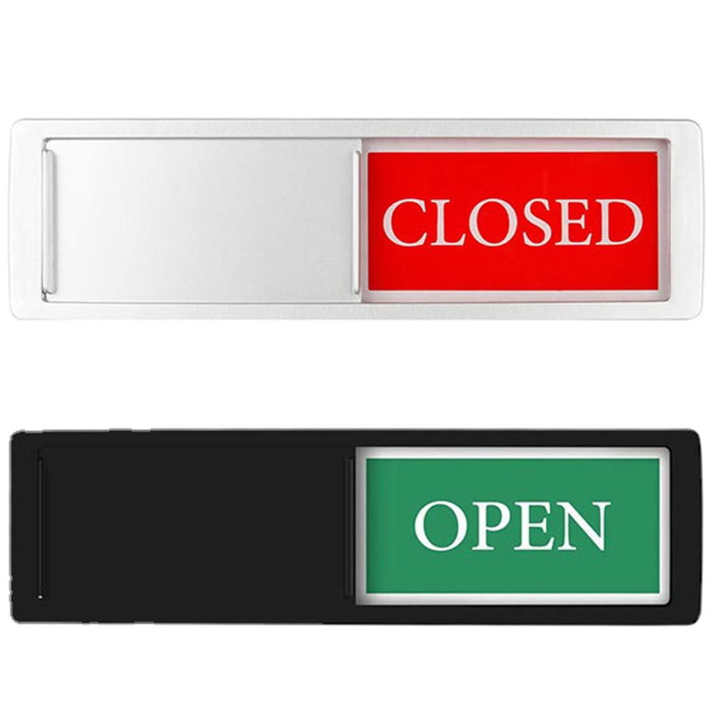 Magnetic and Adhesive Tape Open/Closed Door Sign Easy To Use Sliding Sign Open/Closed Door for Home Office Restroom