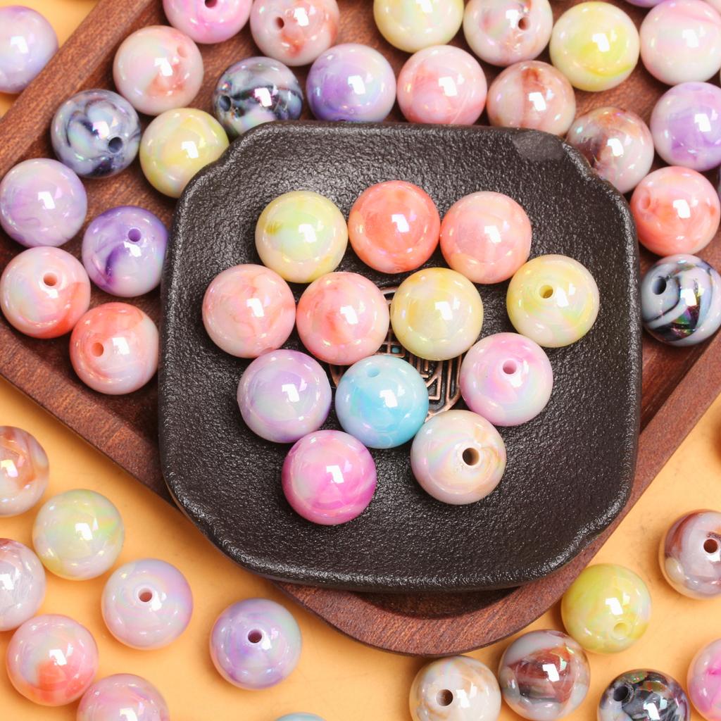 500 г около 200 шт 16 мм цепочка для телефона, серьги, ювелирные аксессуары, материалы для рукоделия, цветные круглые бусины с УФ-градиентом, окрашенные методом Halo, для DIY