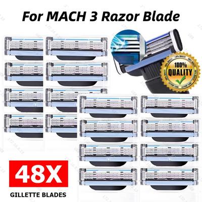 32 шт. Классические ручные бритвы для бороды, лезвия для Gillette Mach 3, винтажная бритва, нержавеющая сталь, мужские, 3-слойные лезвия, аксессуары