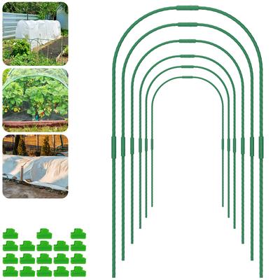 60 шт. Тепличные дуги, комплект для выращивания в туннеле, стальные тепличные опорные дуги, прочный каркас для самостоятельной сборки, садовые дуги с пластиковым покрытием для выращивания растений