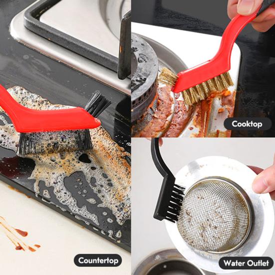 6 шт./компл. набор узких проволочных щеток, эргономичная щетка с длинной ручкой для чистки кухни, ванной комнаты, гаража