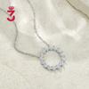 GRA Certified Luxury Baguette Cut Moissanite Circular Wreath Necklace Prong Setting S925 Sterling Silver Hip Hop Necklace