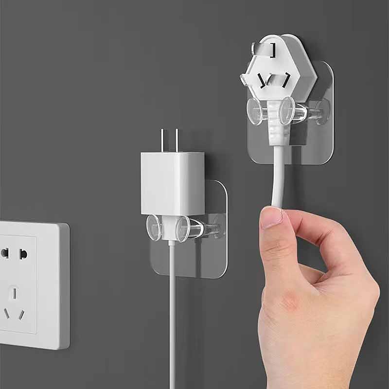 10 Pcs Wall Storage Hook Punch-Free Power Plug Socket Holder Kitchen Stealth Hook Wall Adhesive Hanger Bathroom