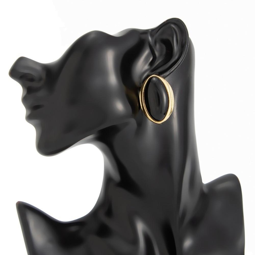 High-end Jewelry Resin Oval Earrings Elegant Style Light Luxury Retro Earrings Party