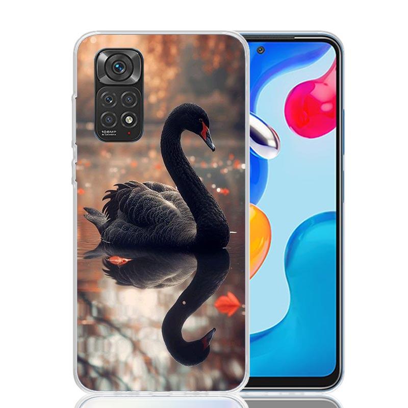 Black Swan Noble Phone Case For Xiaomi Redmi Note 15 14 13 12S 12 Pro Plus 11S 11E 11 11T 10S 10 Art Soft Pattern Cover Redmi No