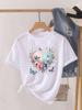 (Asian Size) Tee Top Women Clothing Casual Love Heart Butterfly Trend Short Sleeve T Shirt Fashion Print Lady Female Graphic T-shirts
