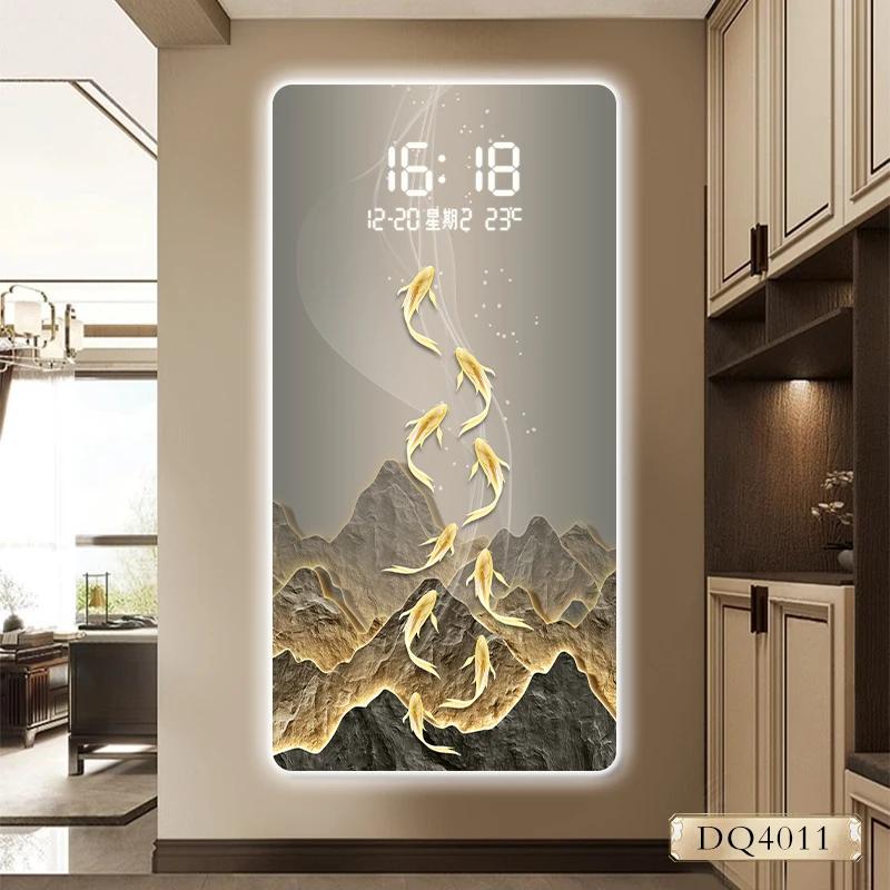 Девять рыб картина крыльцо декоративная живопись часы передовой смысл настенный светильник электронные часы прихожая подвесная картина