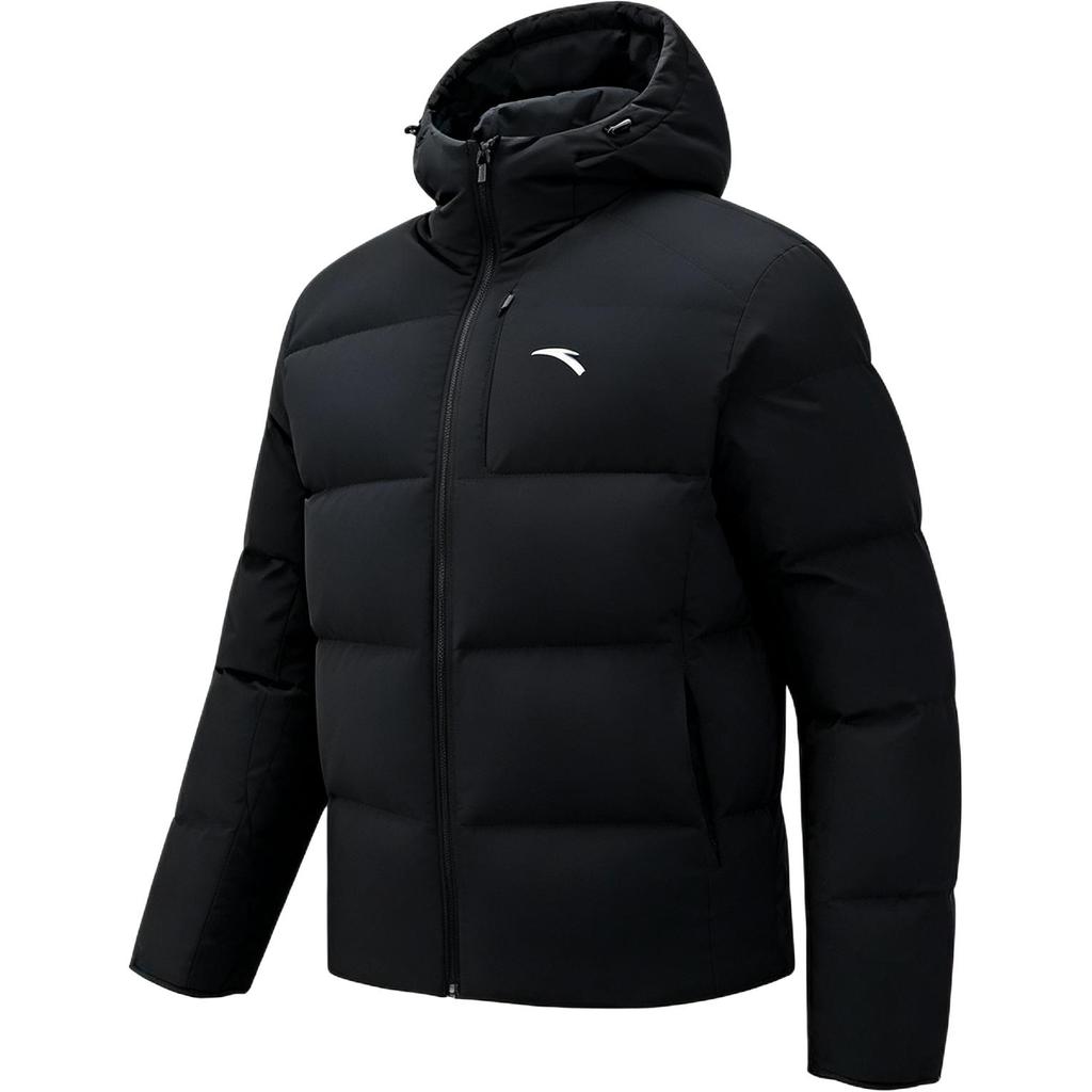 Men's ANTA Variety Training Collection Down Jackets Men's Black Hooded (Non-detachable) Moderate