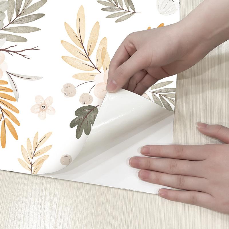 Креативный дизайн Осенний лист Наклейка на стену шкафа Спальня Гостиная Декор стен Бумажный шкаф Мебель Обои Домашний декор