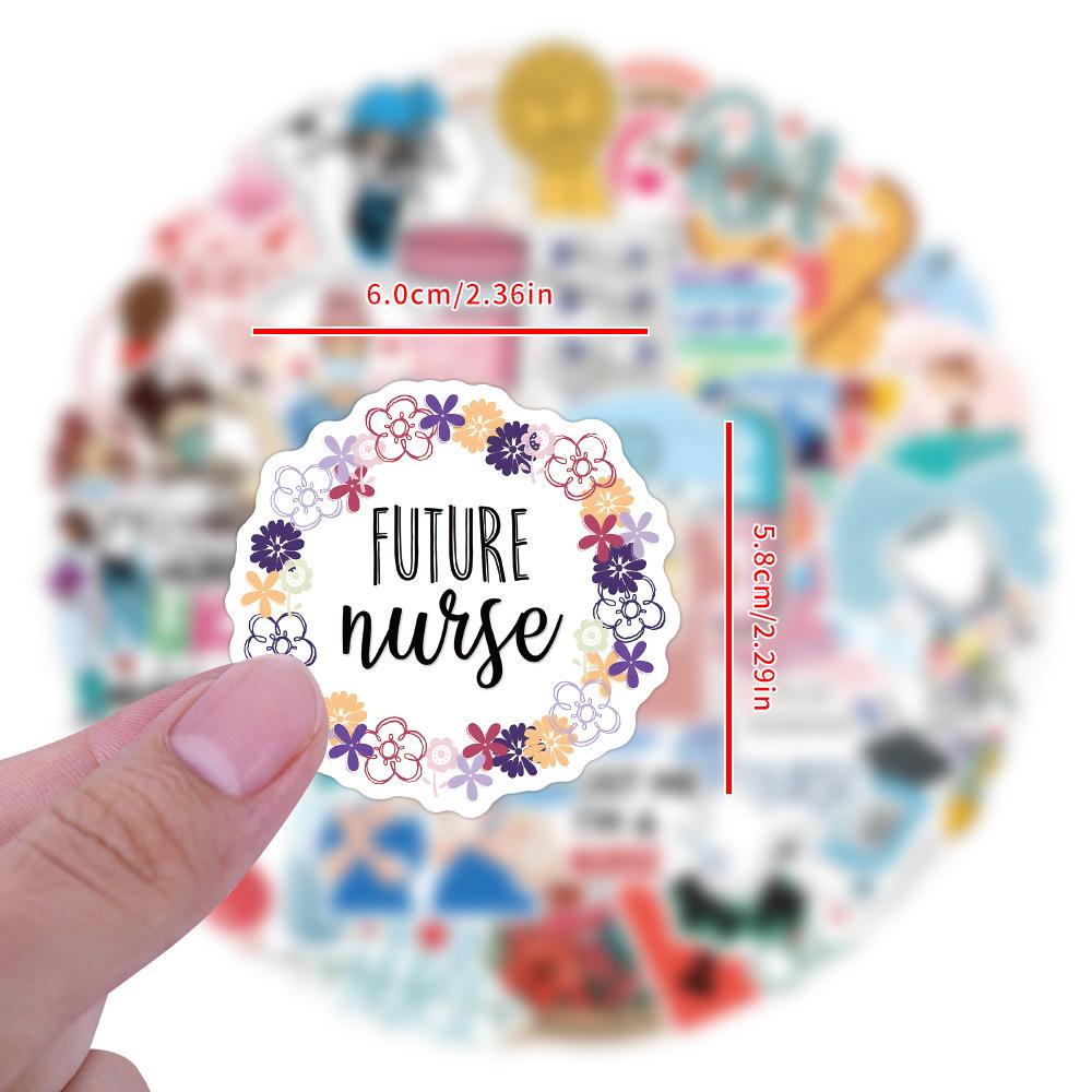 100 Наклеек ко Дню медсестры Наклейки для медицинского персонала Ноутбук Багаж Стакан для воды Водонепроницаемые граффити-наклейки