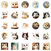 50 Oil Paintings Cat Graffiti Stickers Cute Round Face Kitten Waterproof Decorative Stickers Diy Refrigerator Skateboard Tablet
