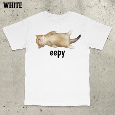 Eepy Cat Silly Sleepy Cat Unhinged Sarcastic Humor Meme Tshirt Summer Unisexs And Unisexs Loose And Breathable Tshirt Top