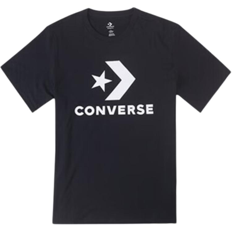 Converse Футболки Унисекс Черные С Круглым Вырезом Умеренный Прямой Крой UCJ639-023