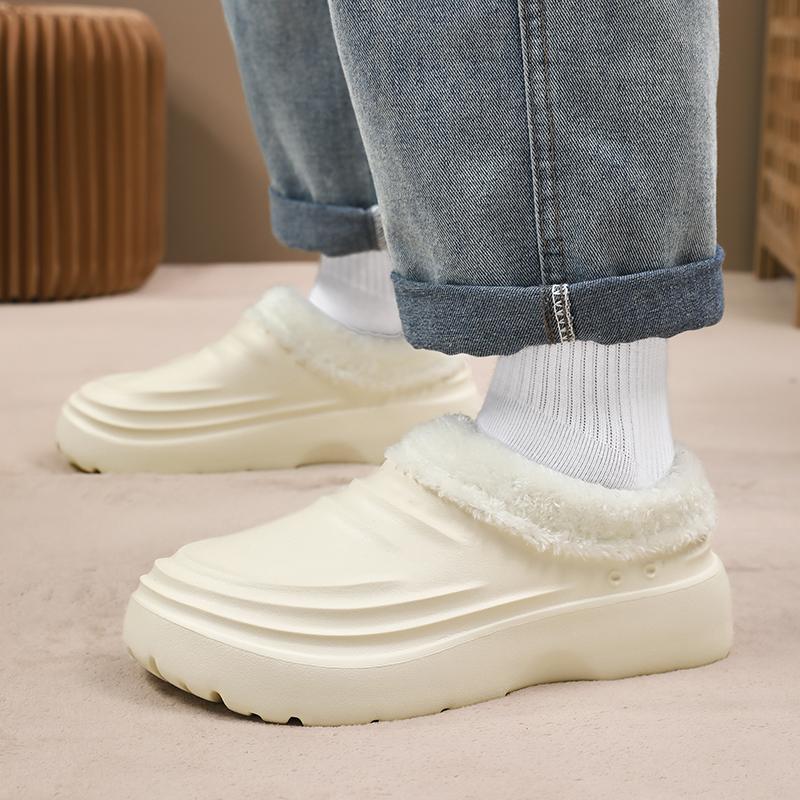 Зимние теплые кухонные клоги Нескользящие Водонепроницаемые Рабочая обувь для ресторана Ева Повар Хлопковые тапочки Размер 36-45