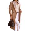 YYFS Women's Fashion Casual Solid Color Print Autumn Winter Long Sleeve POLO Neck Jackets & Coats