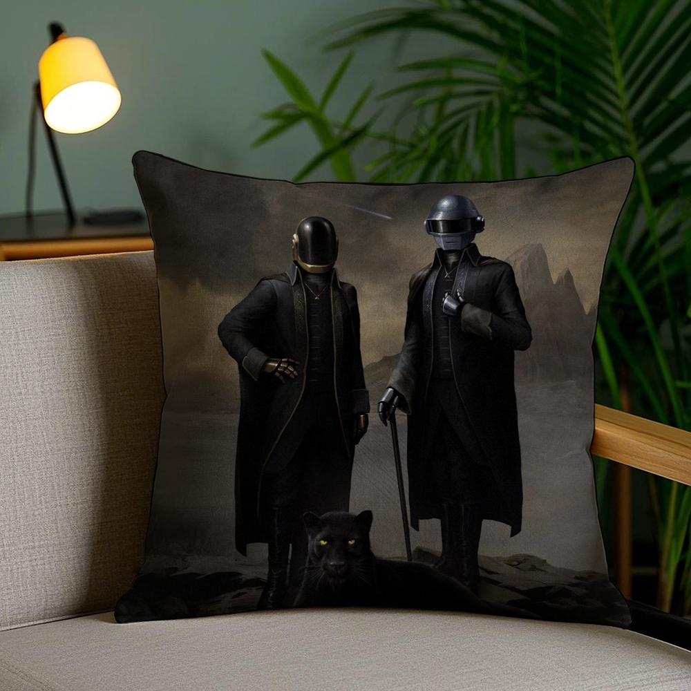 Подушка с принтом Daft Punk Мягкая коротковорсовая двусторонняя наволочка для дома Машинная стирка Наволочка Подарок