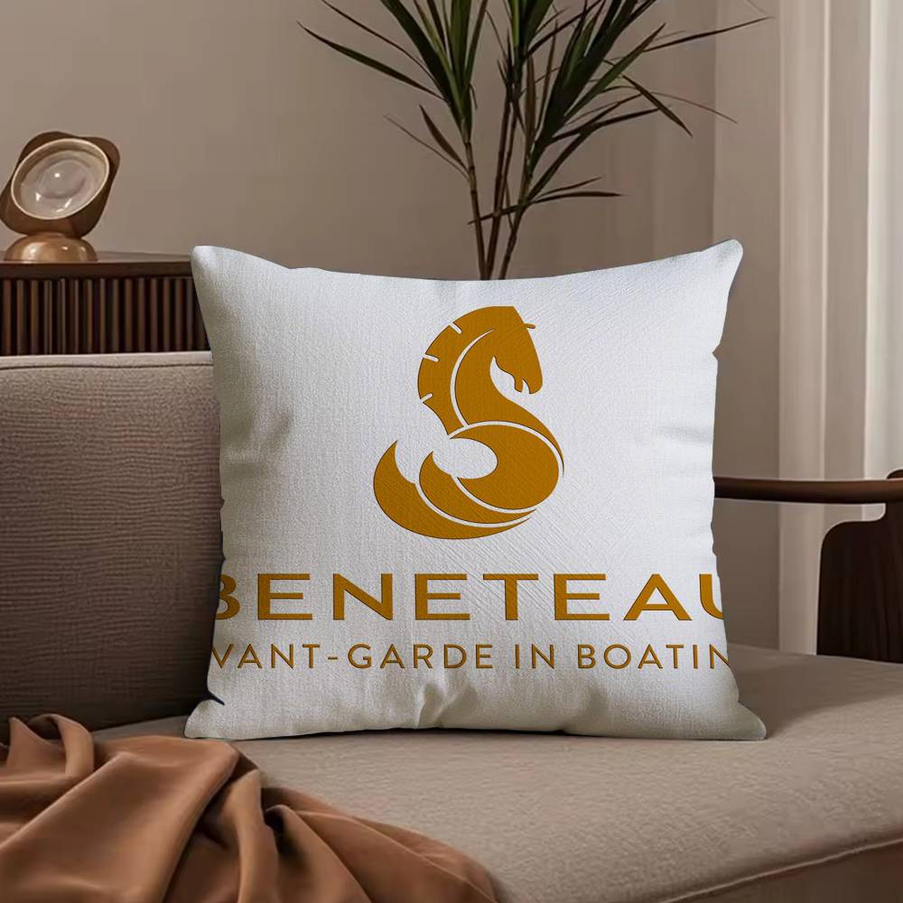 Cartoon B-BeneteauS Y-Yachts Pillow Case Anti-dustmite Pillowcase Invisible zipper silky short plush Sofa cushion cover