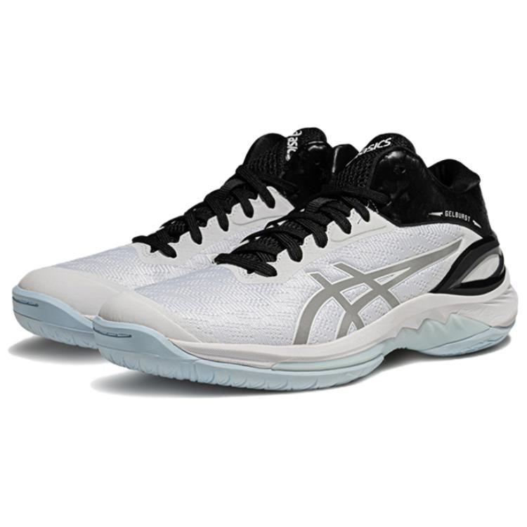 Asics GELBURST 28 Универсальная амортизация Скользкая устойчивость Износостойкость Средняя высота Баскетбольные кроссовки Унисекс Белый Серебристый 1063A116-100