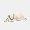 Leather pleated chain underarm bag women's new fashion versatile trendy high sense messenger baguette bag women
