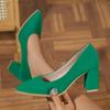 Женские туфли-лодочки Новые квадратные каблуки Сексуальные свадебные туфли на высоком каблуке Женская мода для отдыха Большие размеры каблуков Женские туфли на высоком каблуке