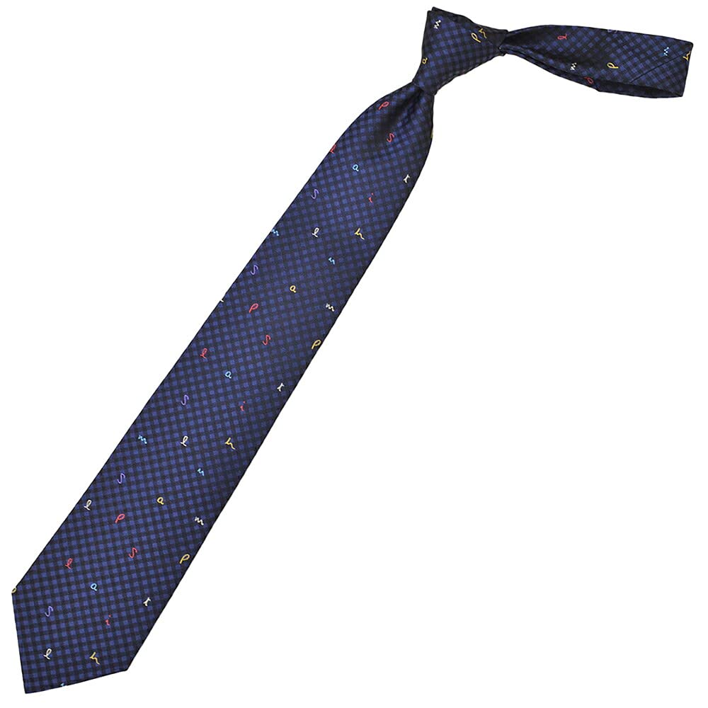 Paul Smith Silk Tie Blade Eps21w007 NAVY Men's Logo/Checked (8cm Width) GLU3-47